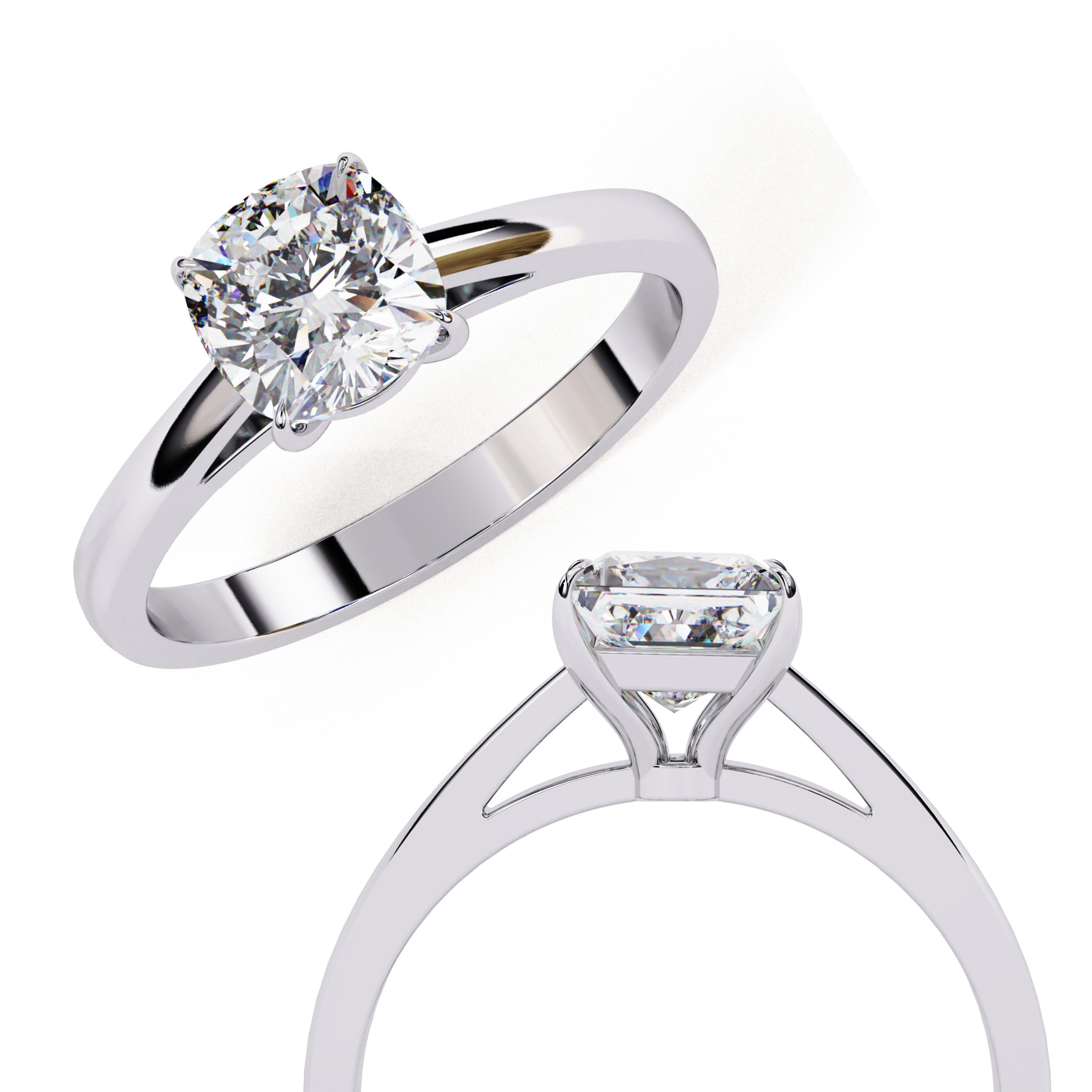 Alera Cushion Cut Solitaire Diamond Ring
