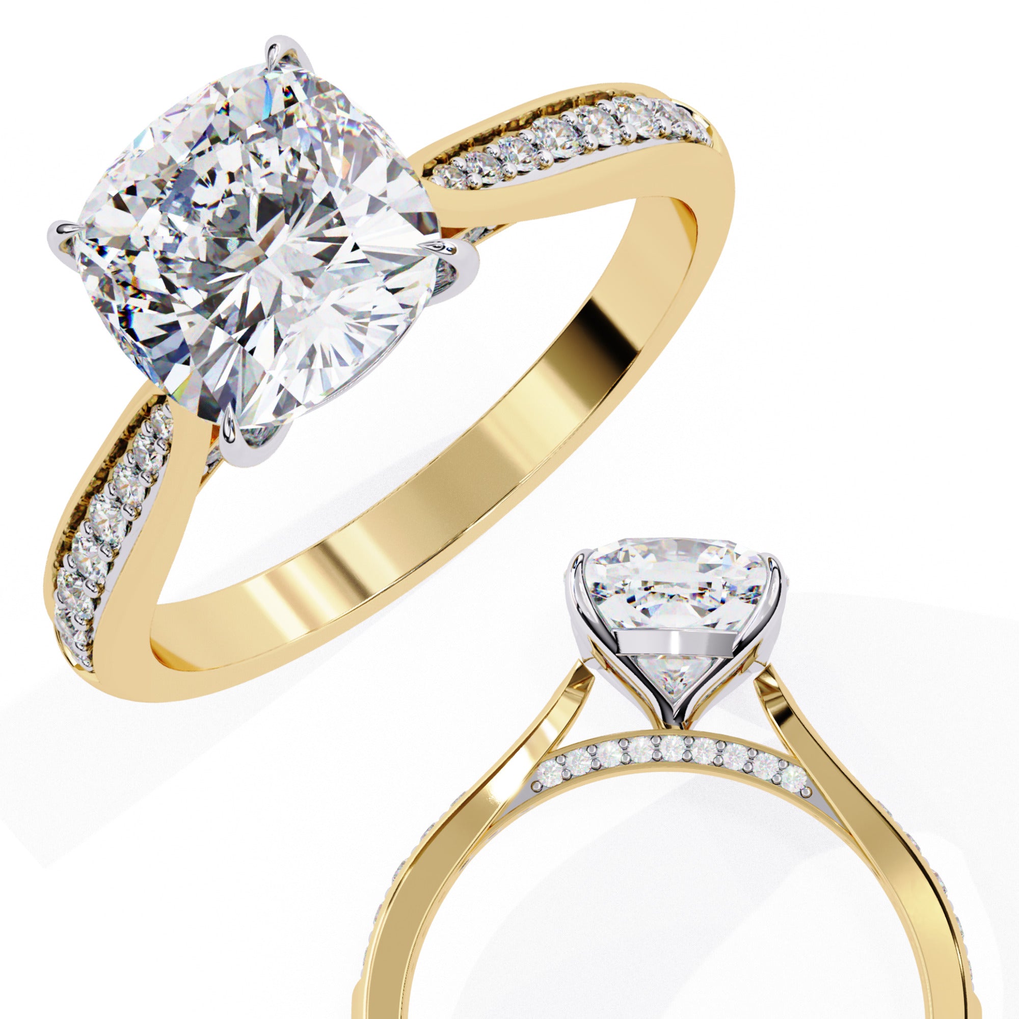 Alera Cushion Pave Diamond Ring