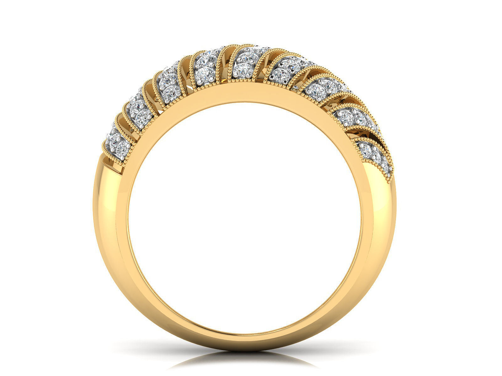 Domed Diamond Ring