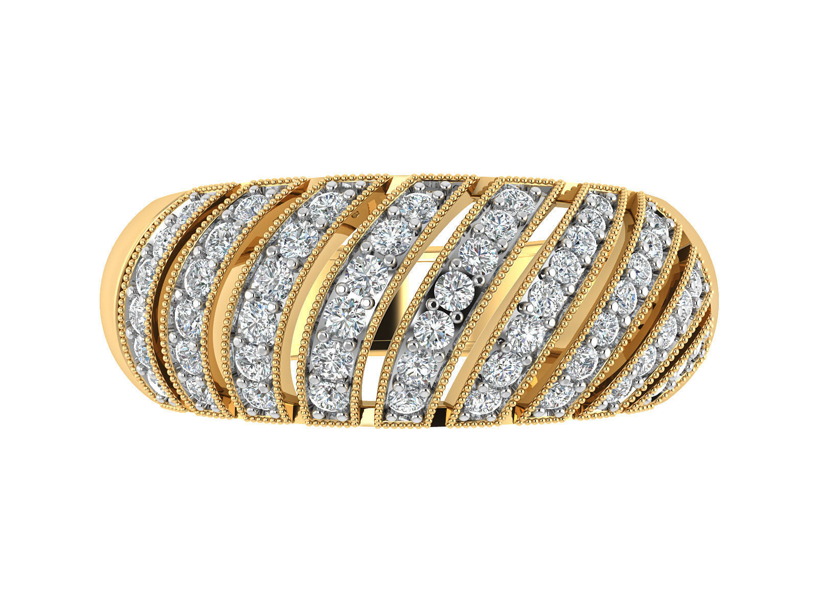 Domed Diamond Ring