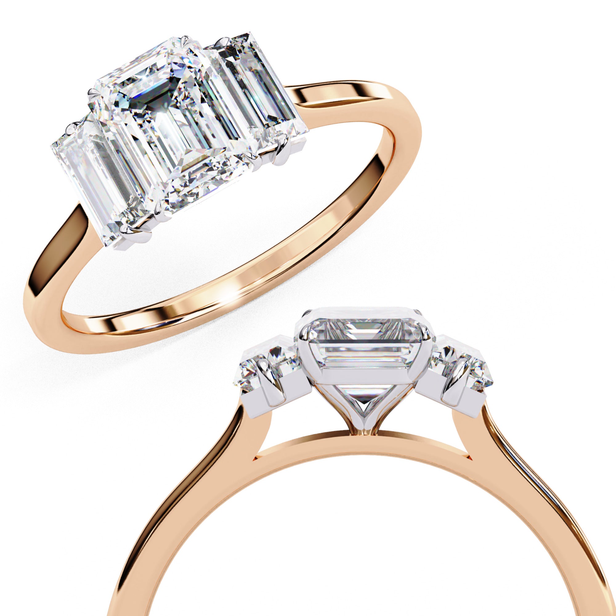Alera Emerald & Baguette Diamond Ring