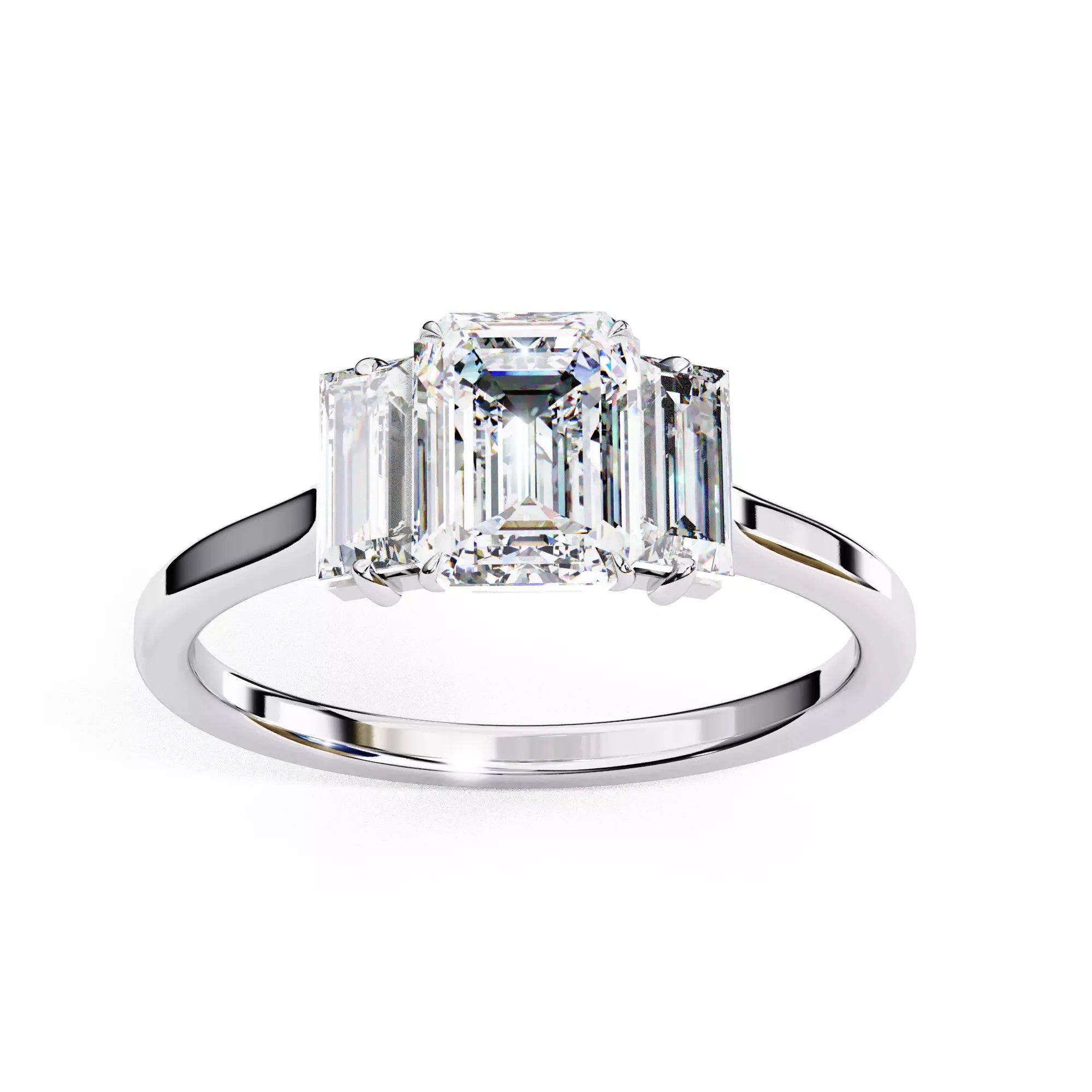 Alera Emerald & Baguette Diamond Ring