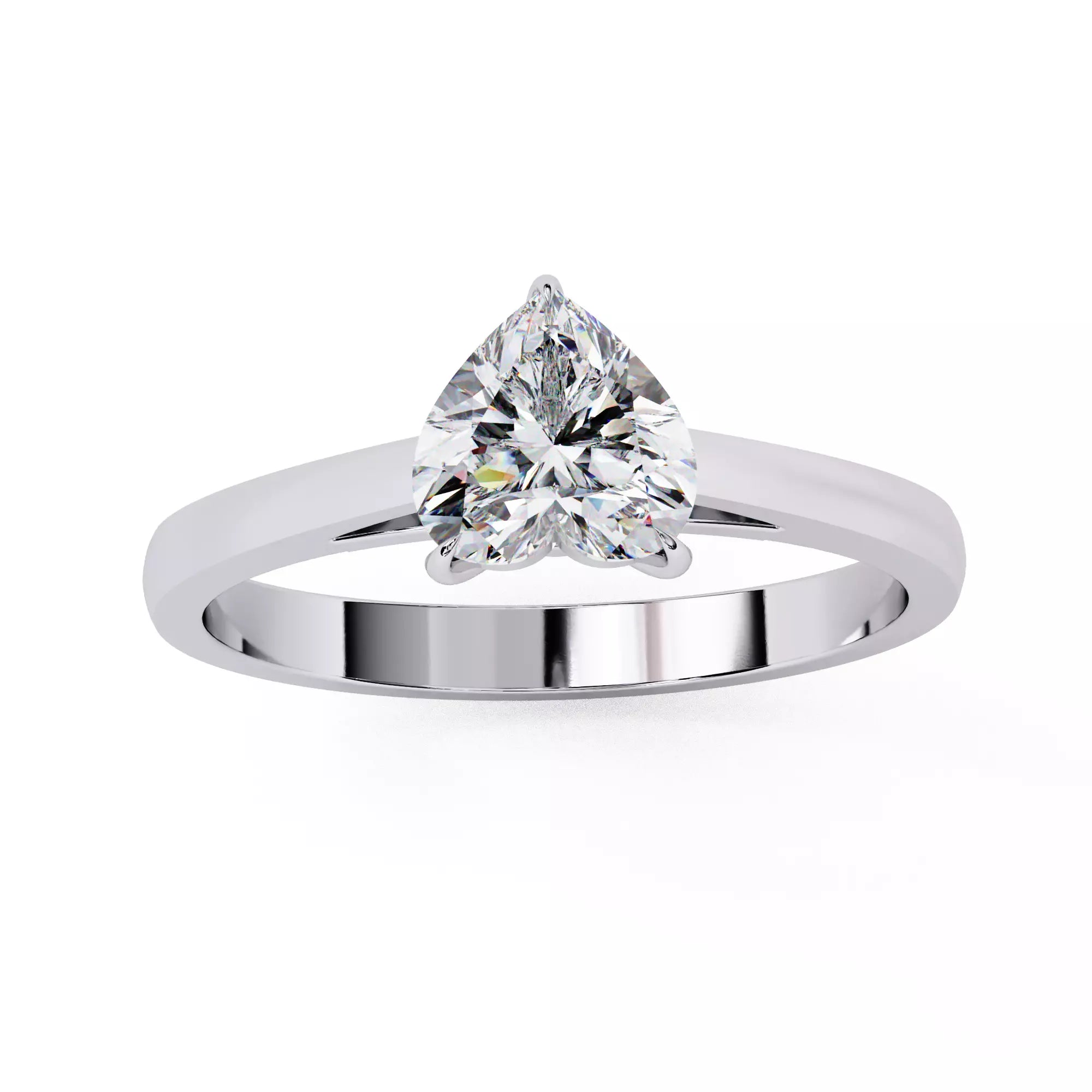 Alera Heart Cut Solitaire Diamond Ring