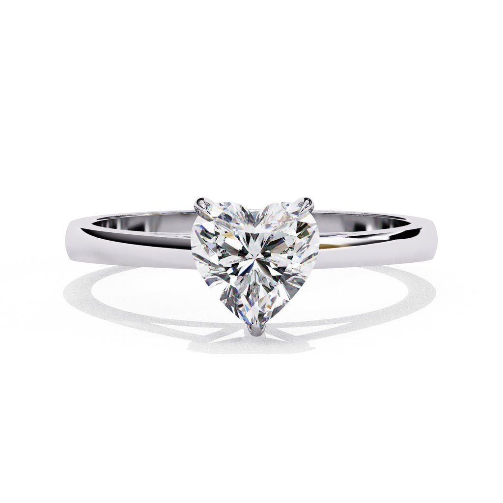 Alera Heart Cut Solitaire Diamond Ring