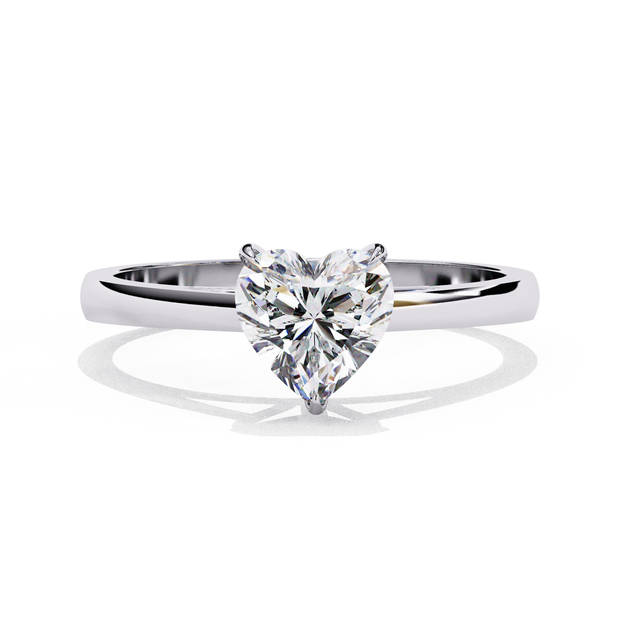 Alera Heart Cut Solitaire Diamond Ring