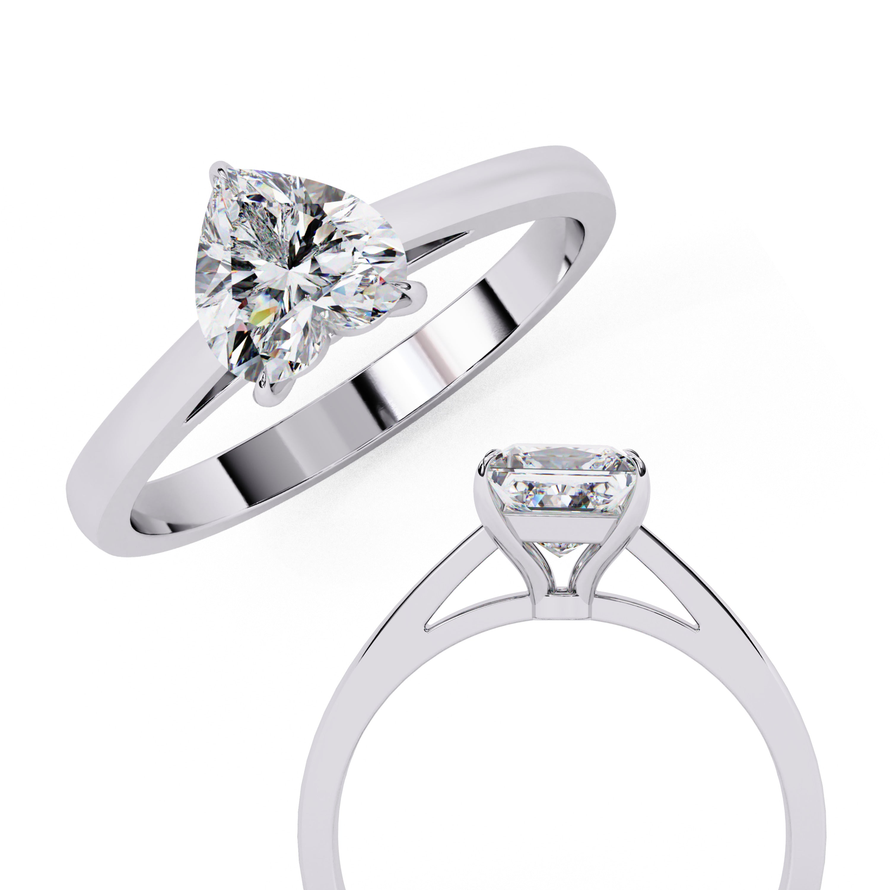 Alera Heart Cut Solitaire Diamond Ring