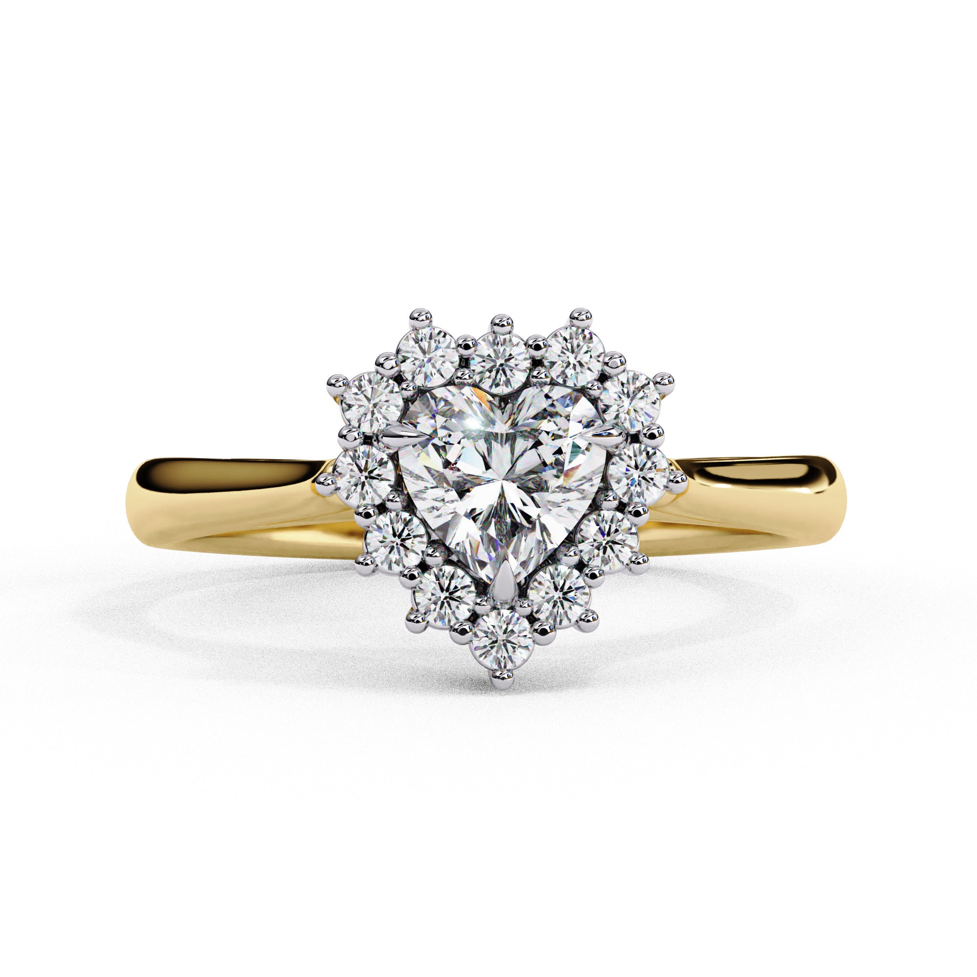 Luminara Heart Cut Halo Diamond Ring