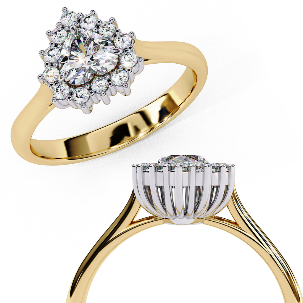 Luminara Heart Cut Halo Diamond Ring