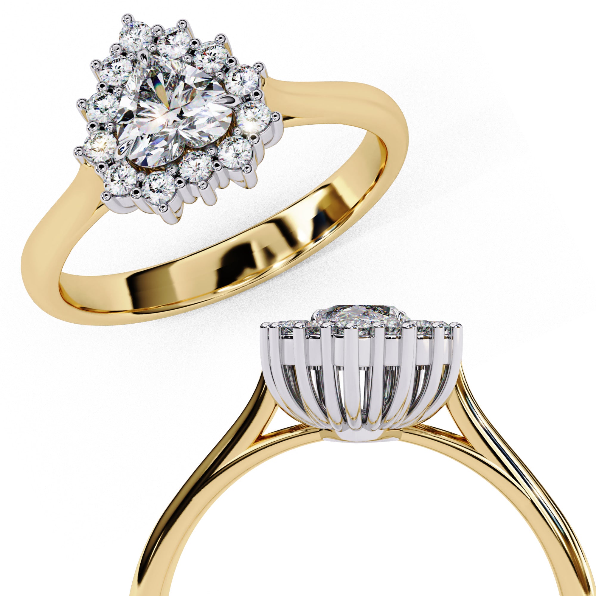 Luminara Heart Cut Halo Diamond Ring