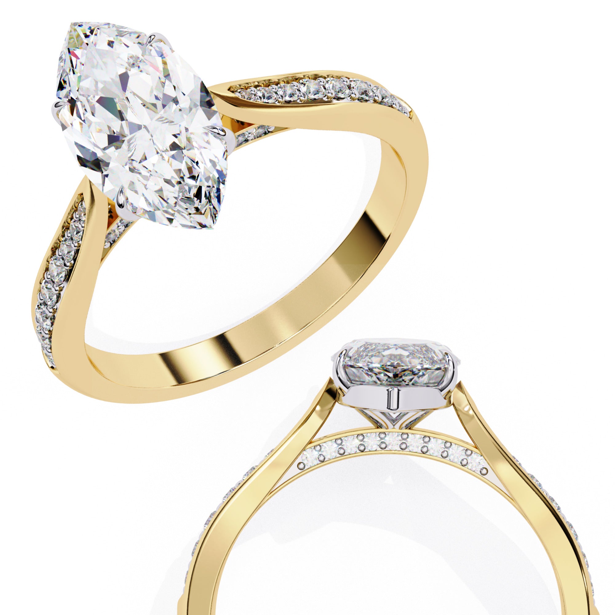 Alera Marquise Pave Diamond Ring