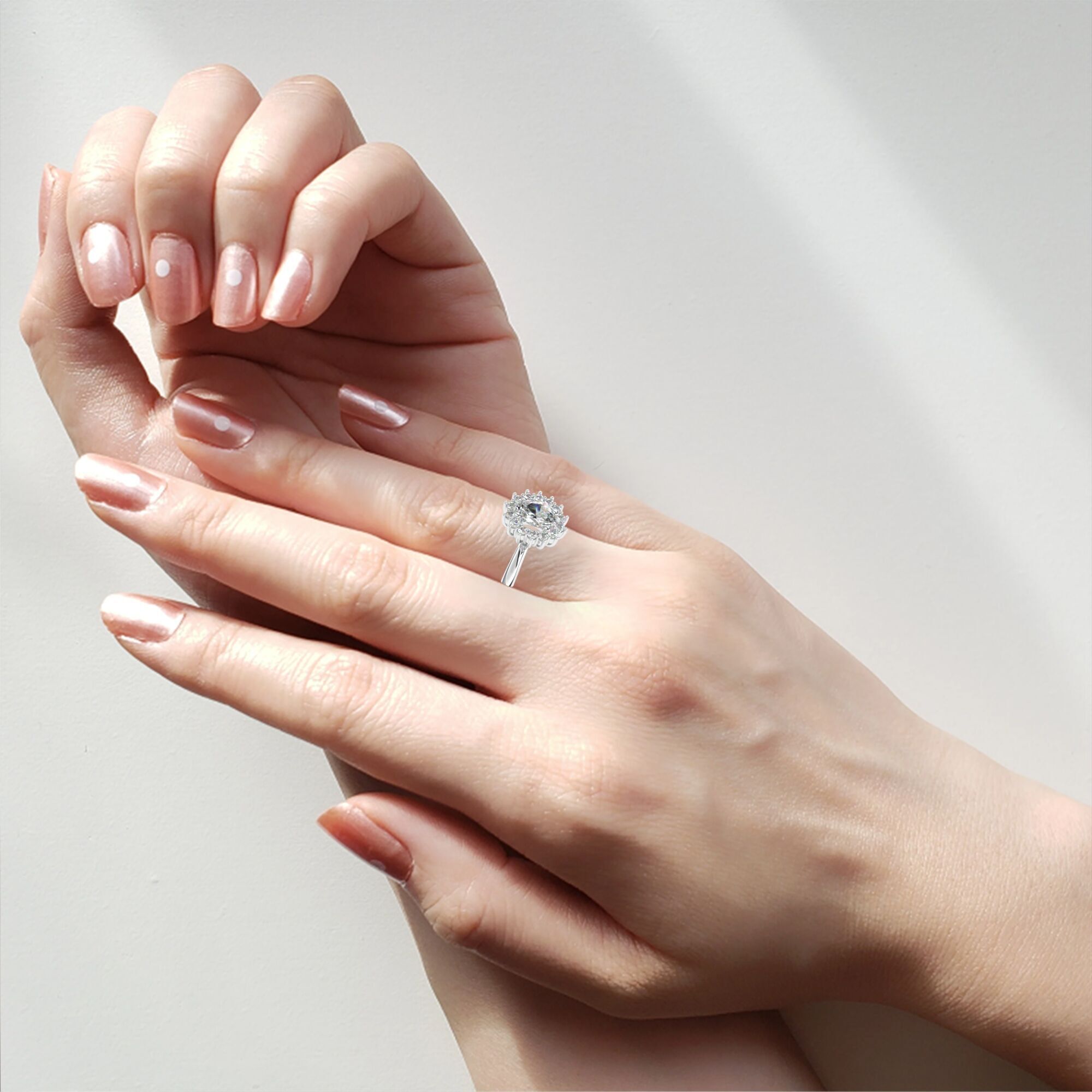 Luminara Oval Cut Halo Diamond Ring