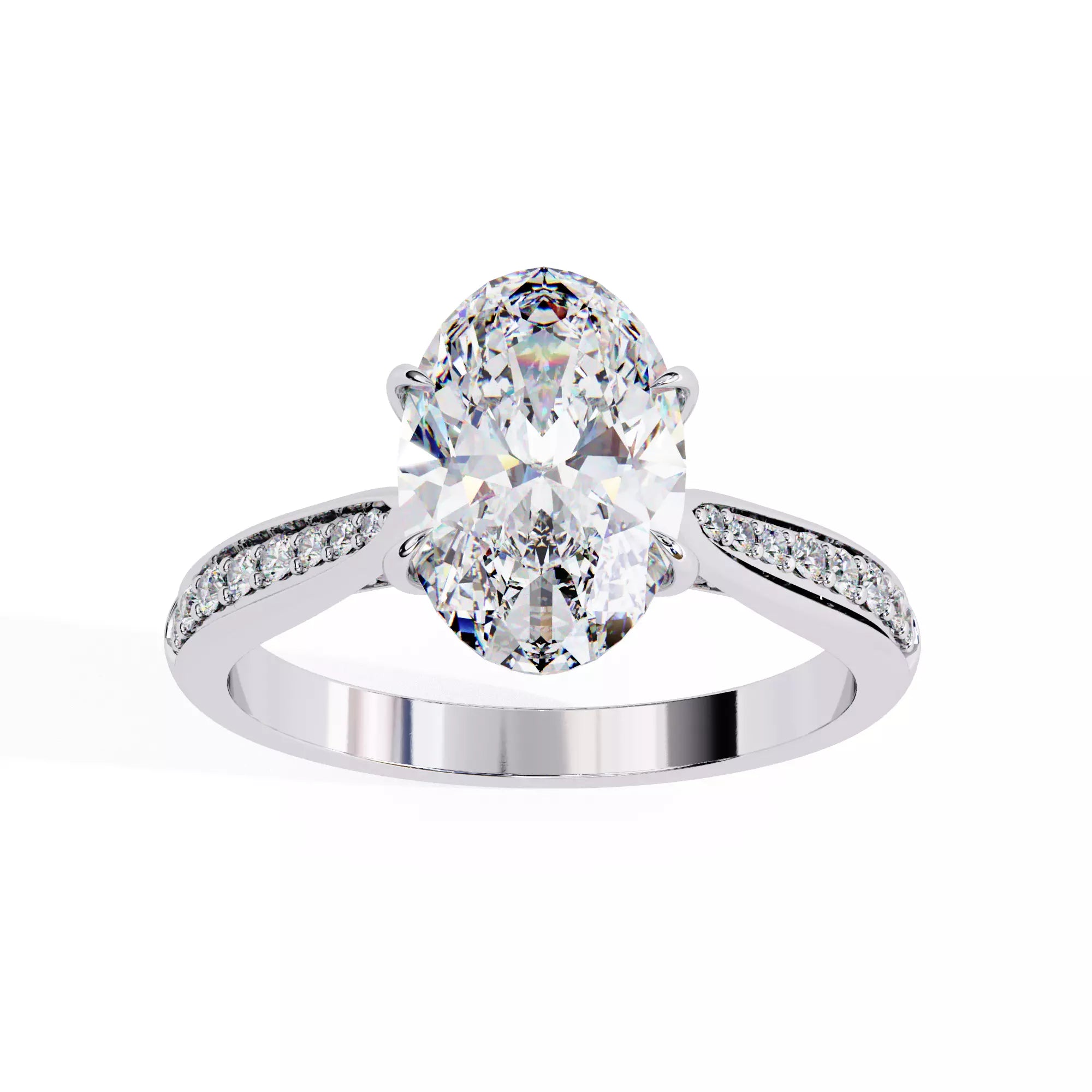 Alera Oval Pave Diamond Ring
