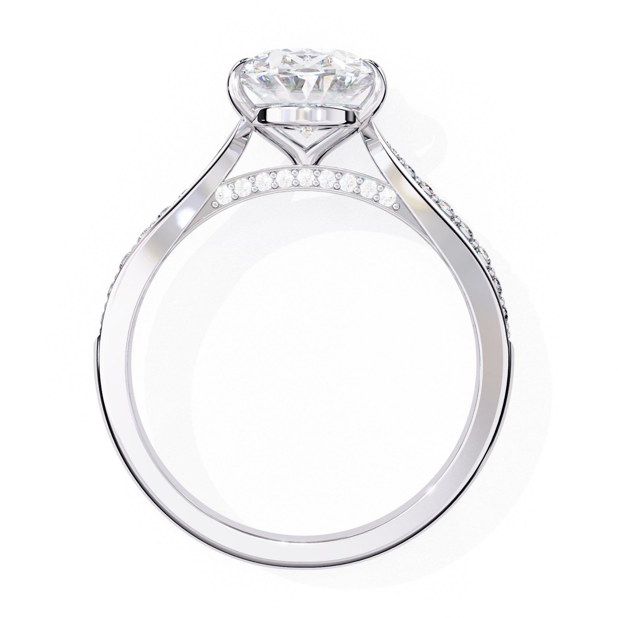 Alera Oval Pave Diamond Ring