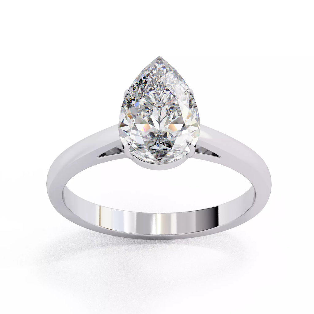 Alera Pear Cut Solitaire Diamond Ring