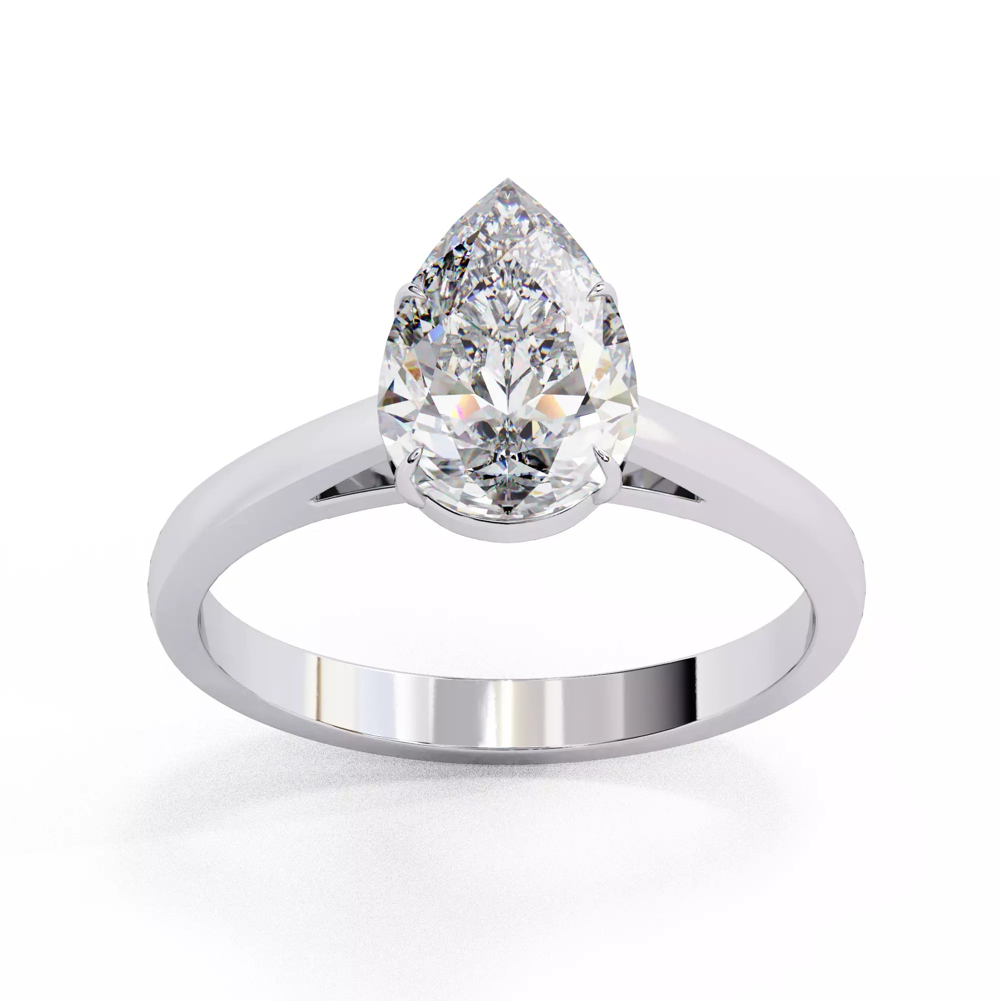 Alera Pear Cut Solitaire Diamond Ring