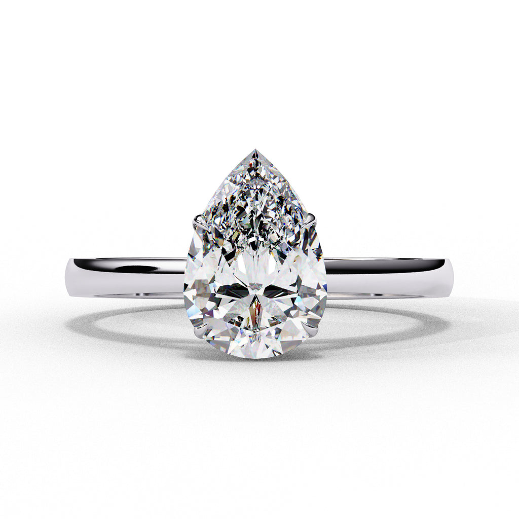 Alera Pear Cut Solitaire Diamond Ring