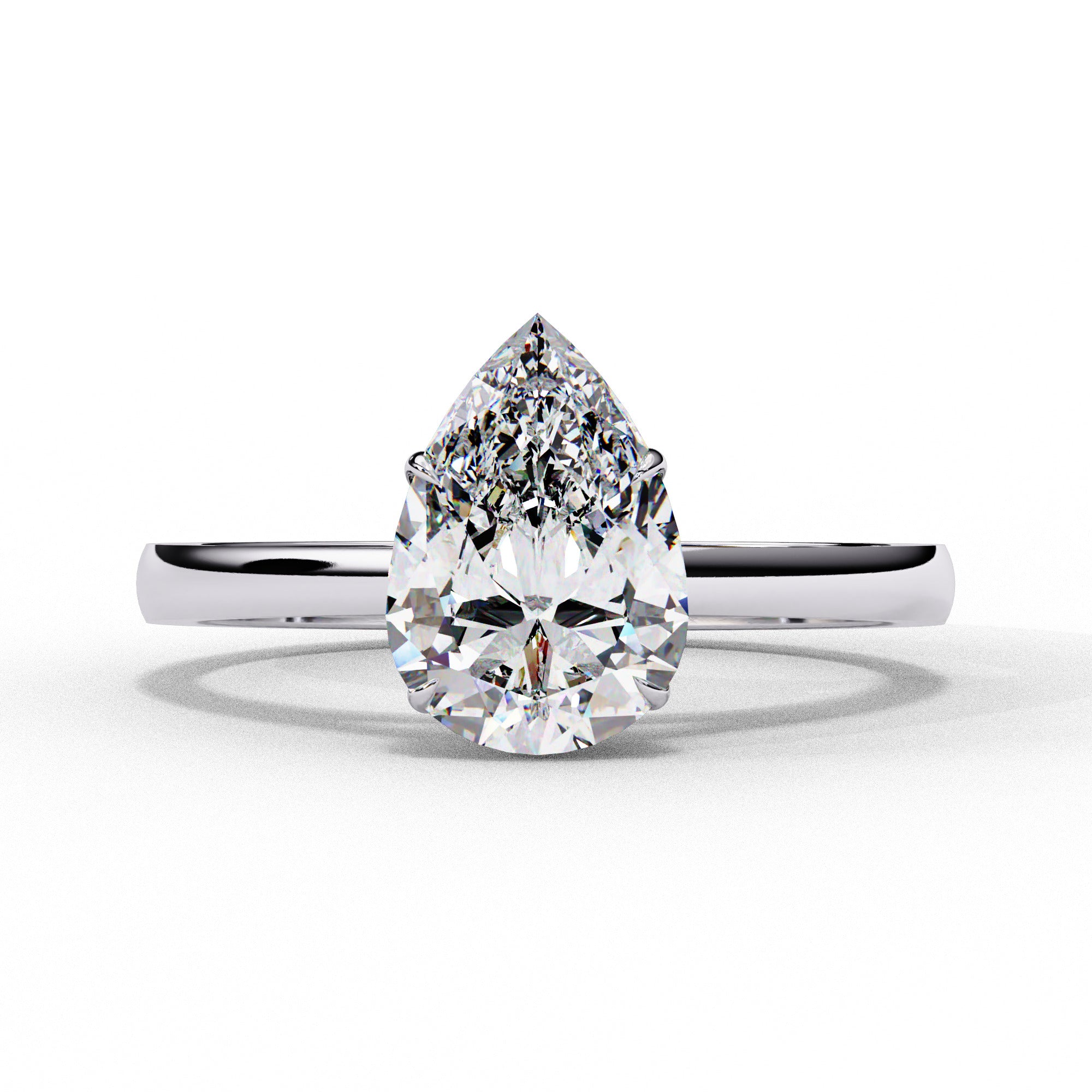 Alera Pear Cut Solitaire Diamond Ring