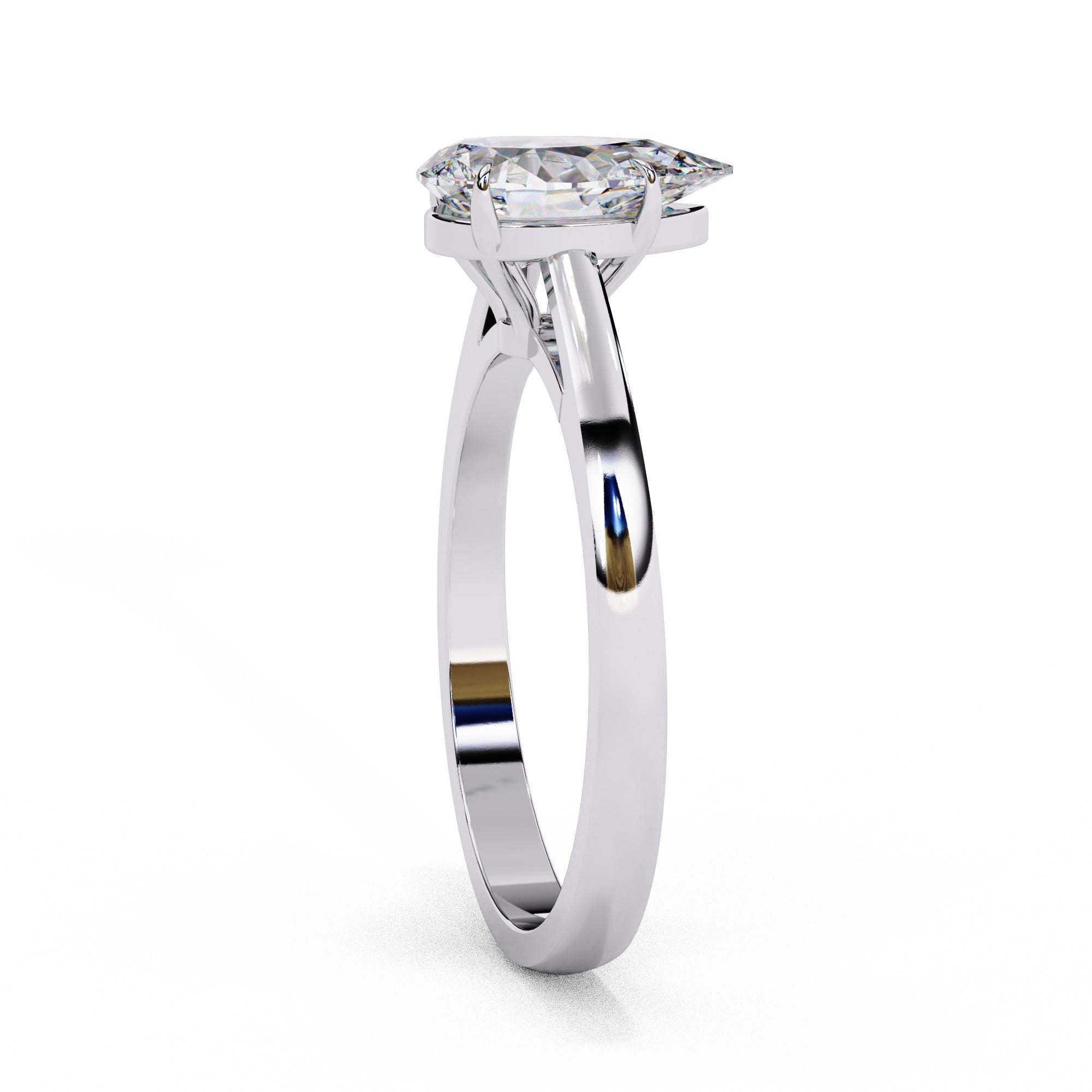 Alera Pear Cut Solitaire Diamond Ring