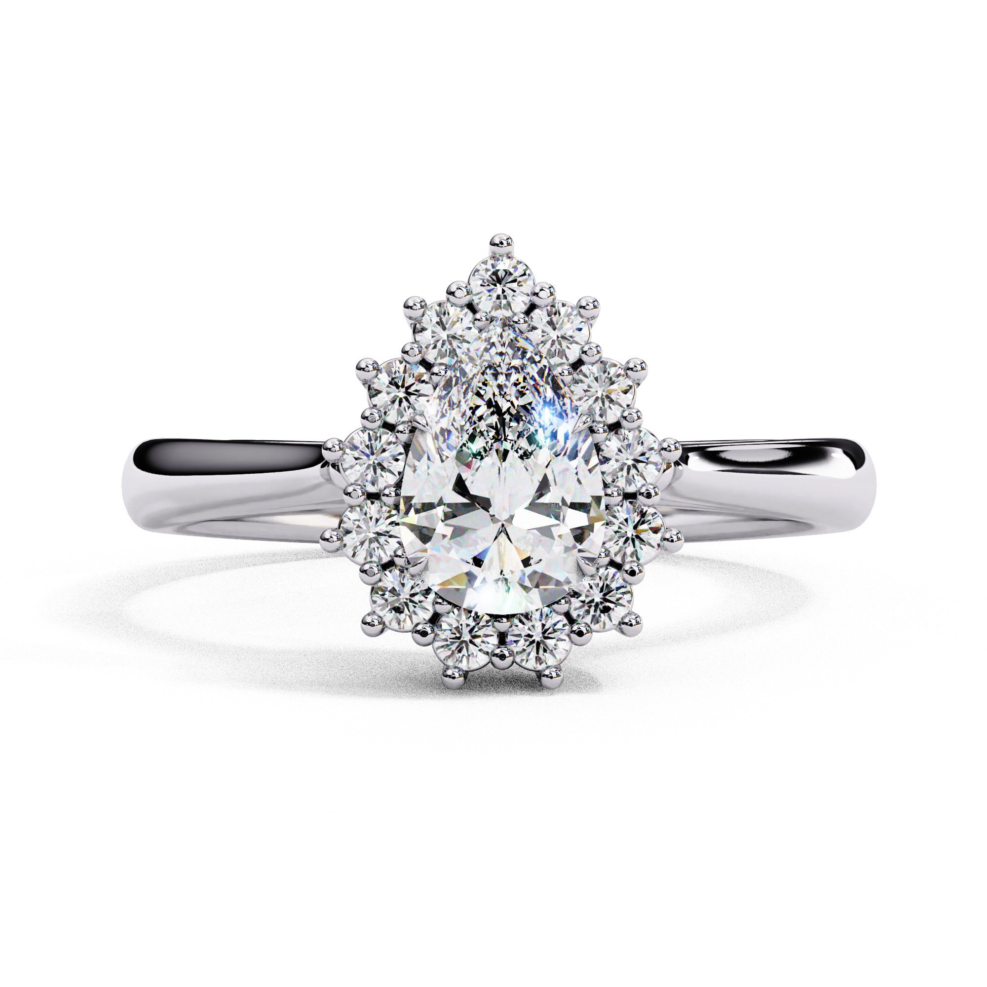 Luminara Pear Cut Halo Diamond Ring