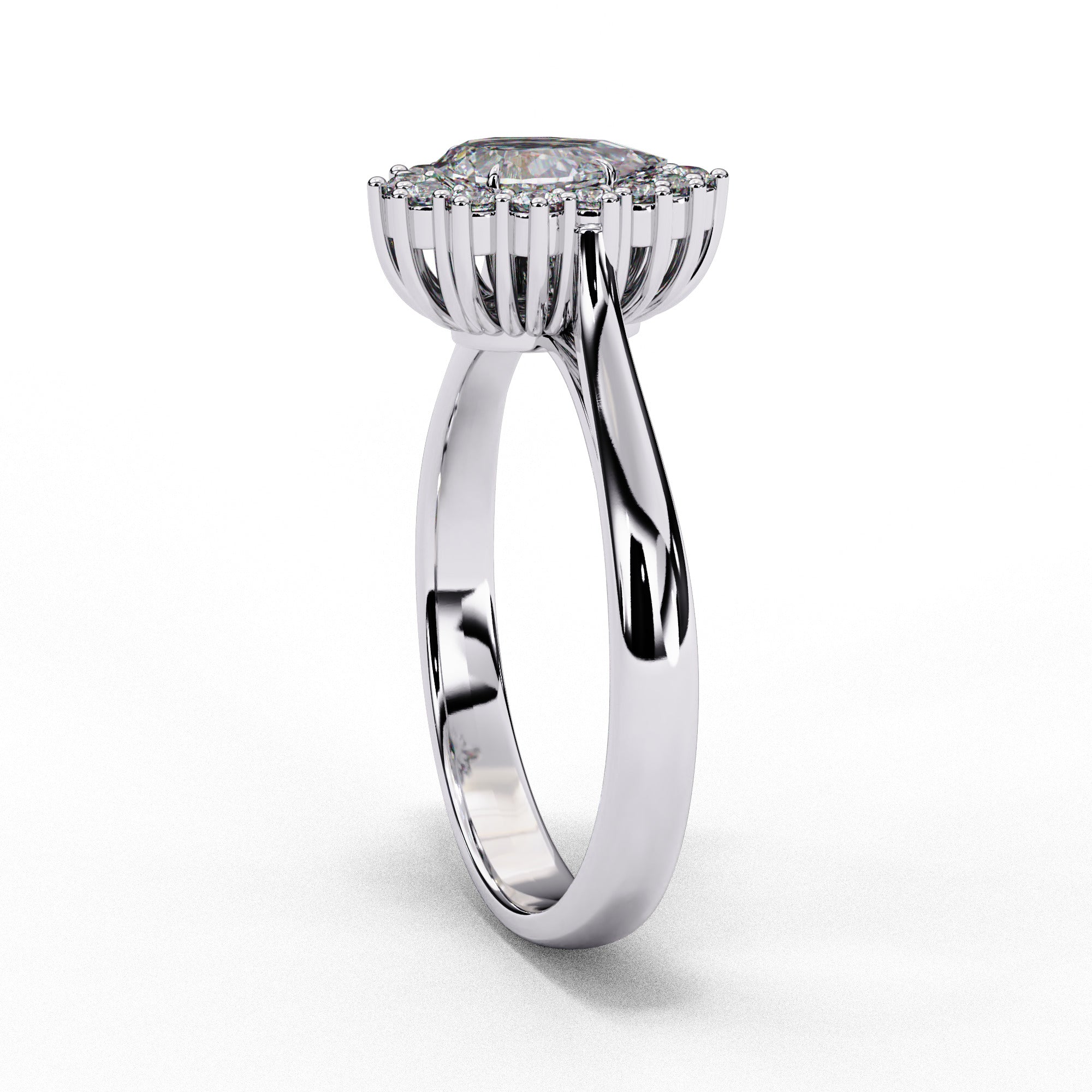 Luminara Pear Cut Halo Diamond Ring
