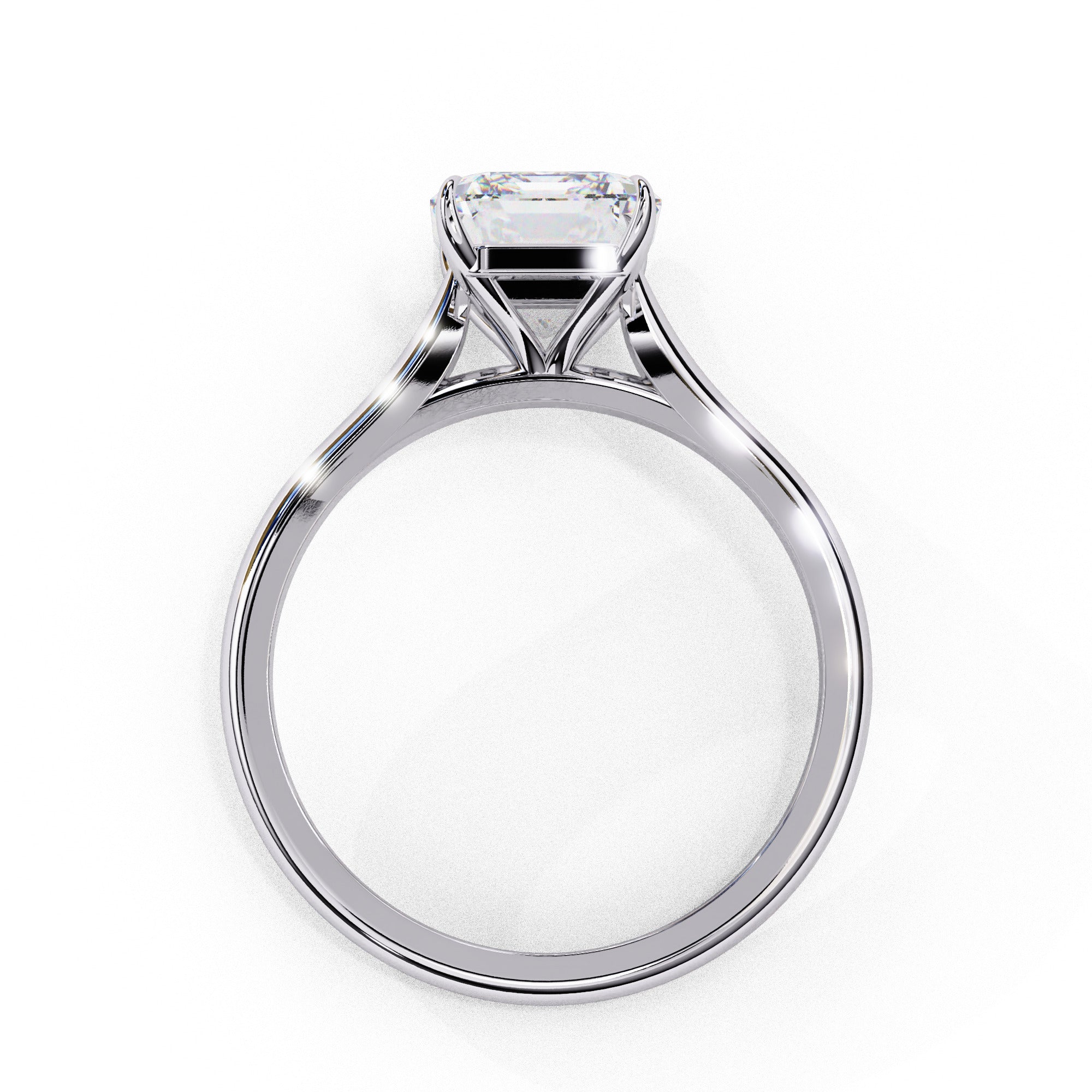 Alera Emerald Cut Solitaire Diamond Ring