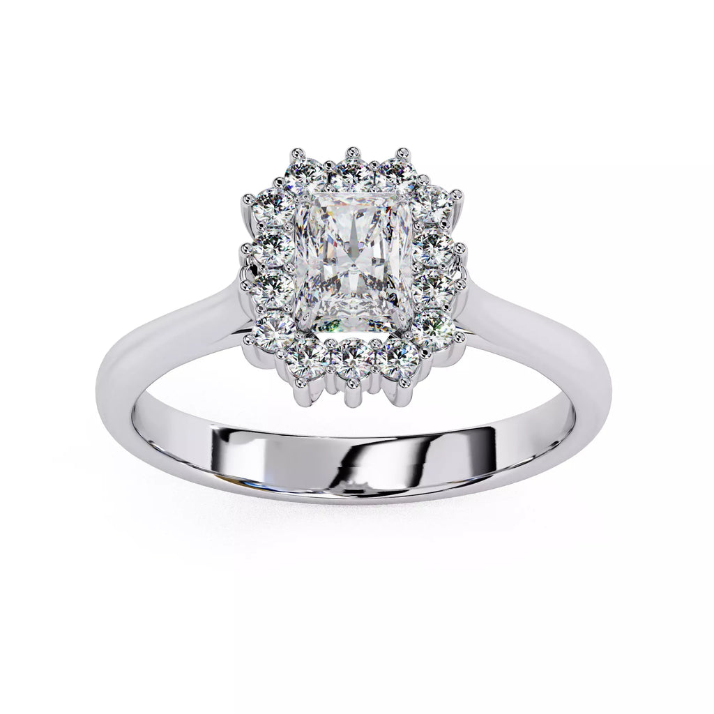 Luminara Radiant Cut Halo Diamond Ring