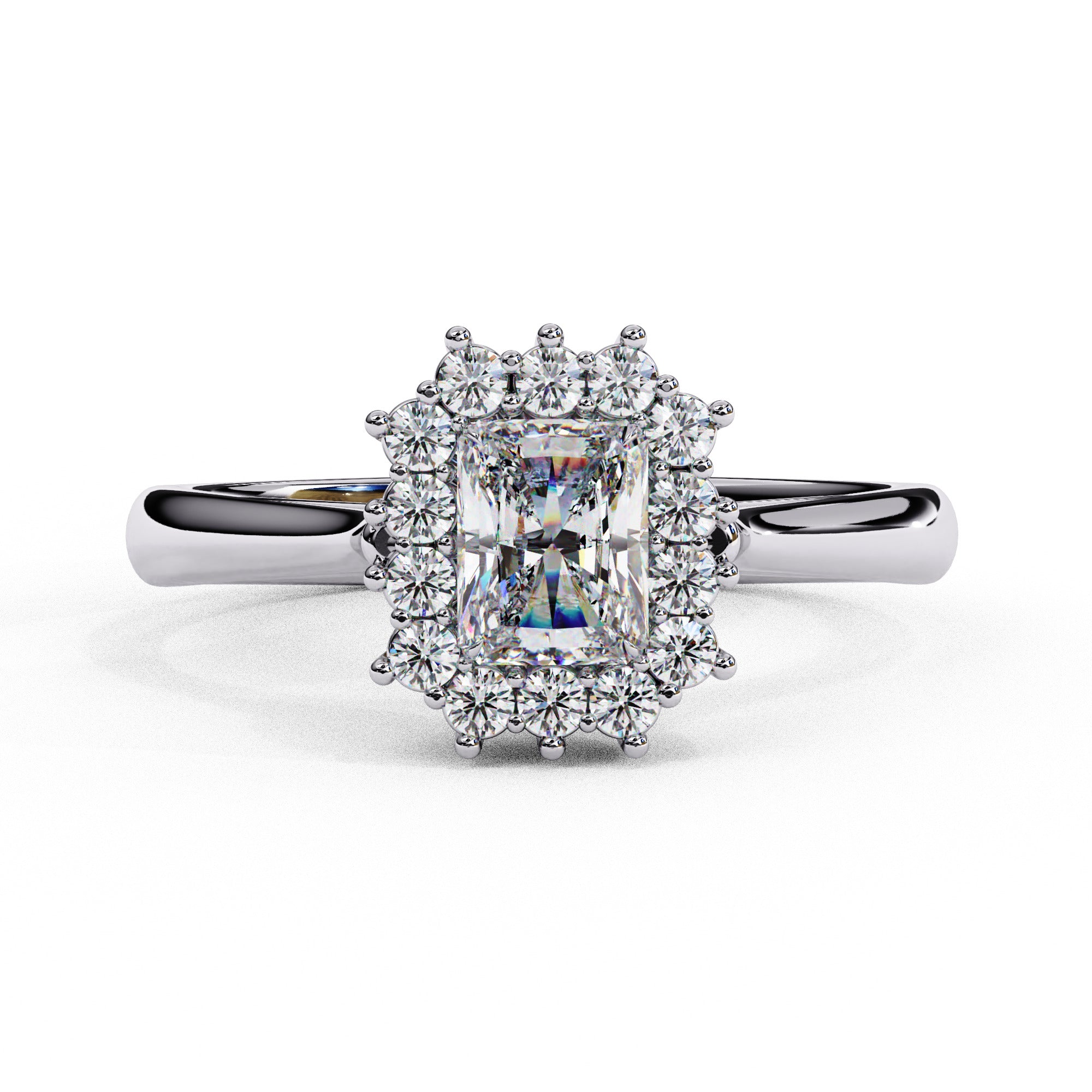 Luminara Radiant Cut Halo Diamond Ring