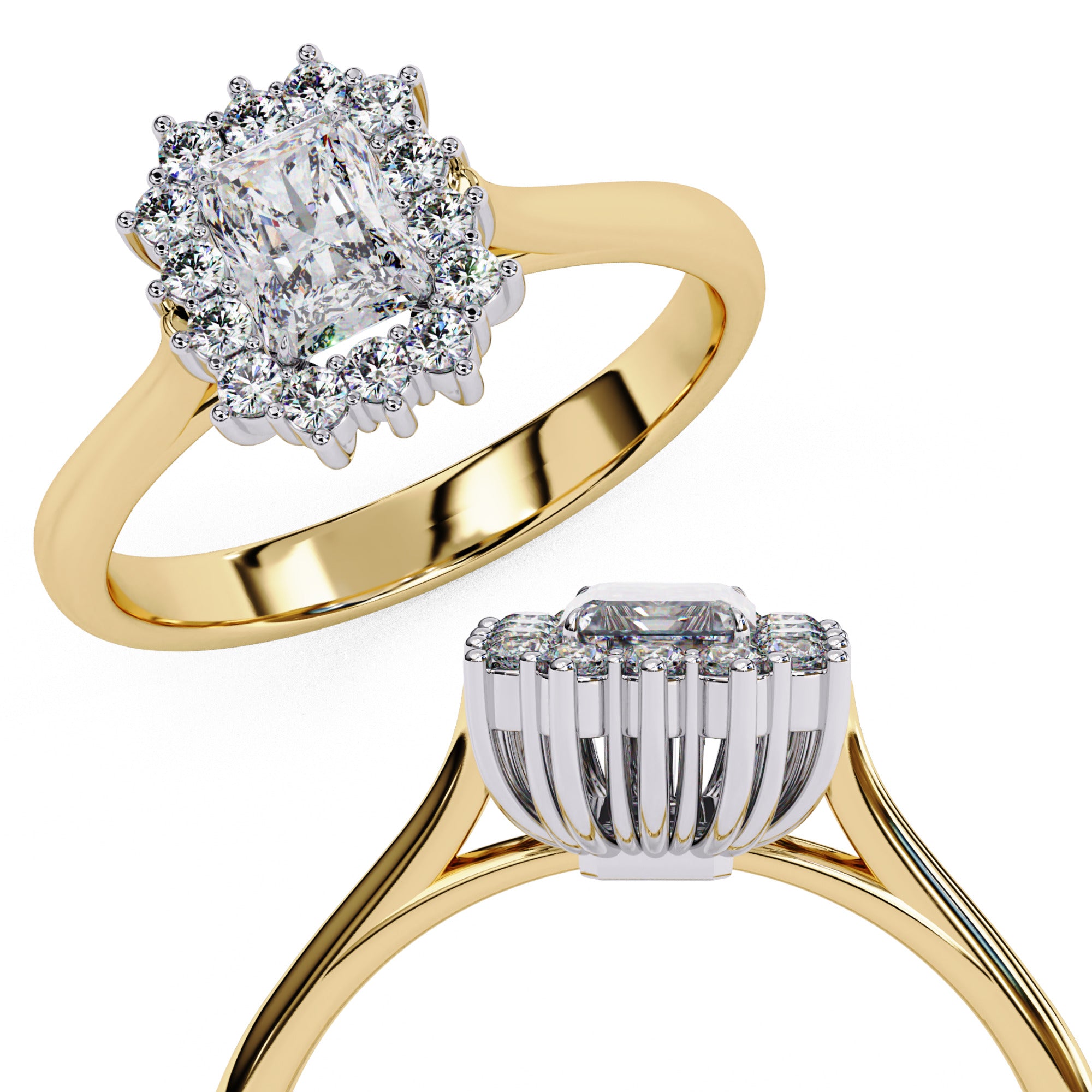 Luminara Radiant Cut Halo Diamond Ring