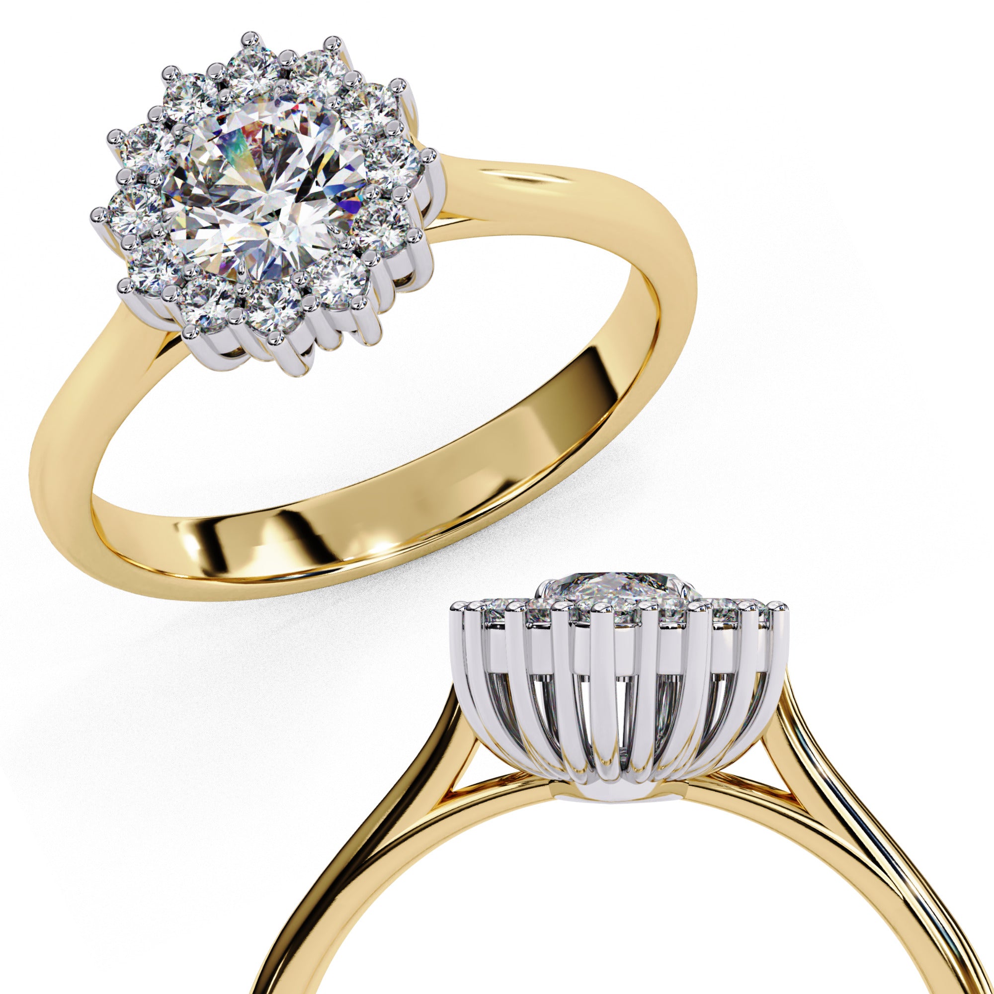 Luminara Round Cut Halo Diamond Ring